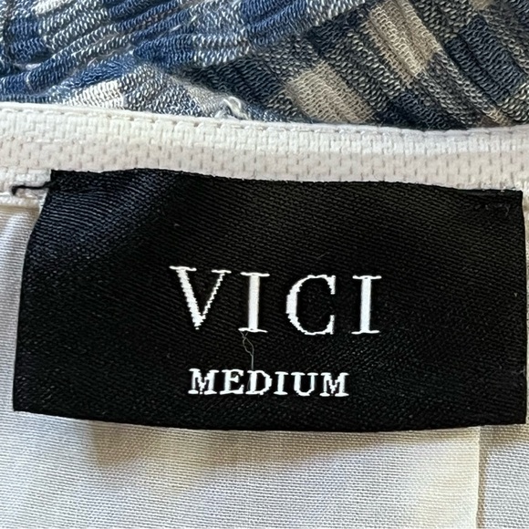 VICI Women’s Blue & White Gingham Midi Halter Sorority Graduation Dress Medium - Picture 10 of 14